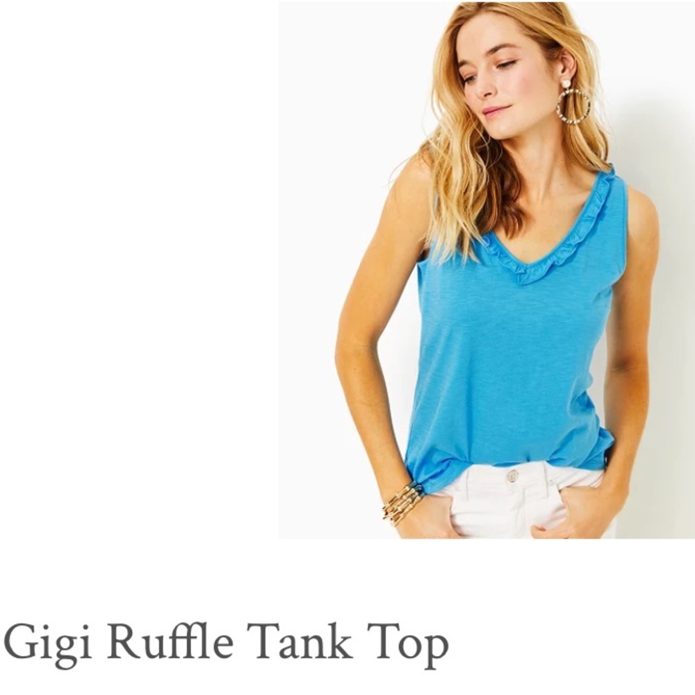 Sz L Lilly Pulitzer Gigi Ruffle tank top